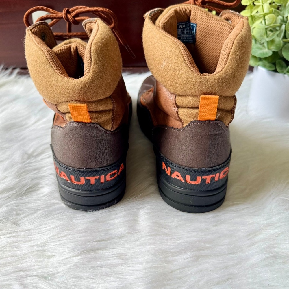 Nautica Waterproof Insulated Duck Lace-Up Brown Cold Weather Snow Boots Size 10 - Picture 9 of 14